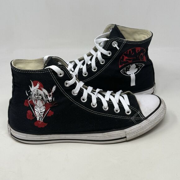 Converse All Star Itachi Uchiha Sneakers Mens 10.5 Black High Top Shoes Naruto - Picture 1 of 16